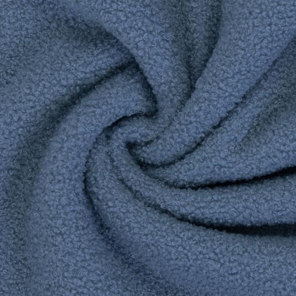 Teddy Plüsch Minky Bouclé in Rauchblau, in weichem Fall